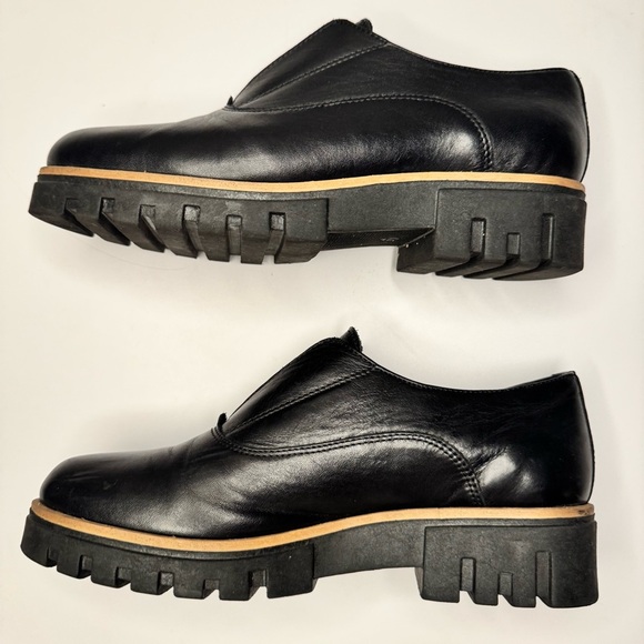 Atelier Women’s Barton Black & Tan Italian Leather Platform Penny Loafers Sz 38 - Picture 10 of 14